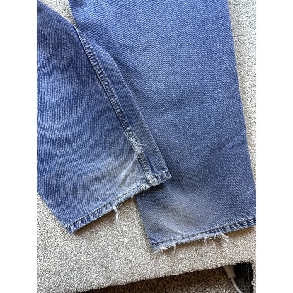 Levi's‎ 505 Regular Fit Jeans Mens 36x30 Blue Distressed Faded Denim 00505-4886